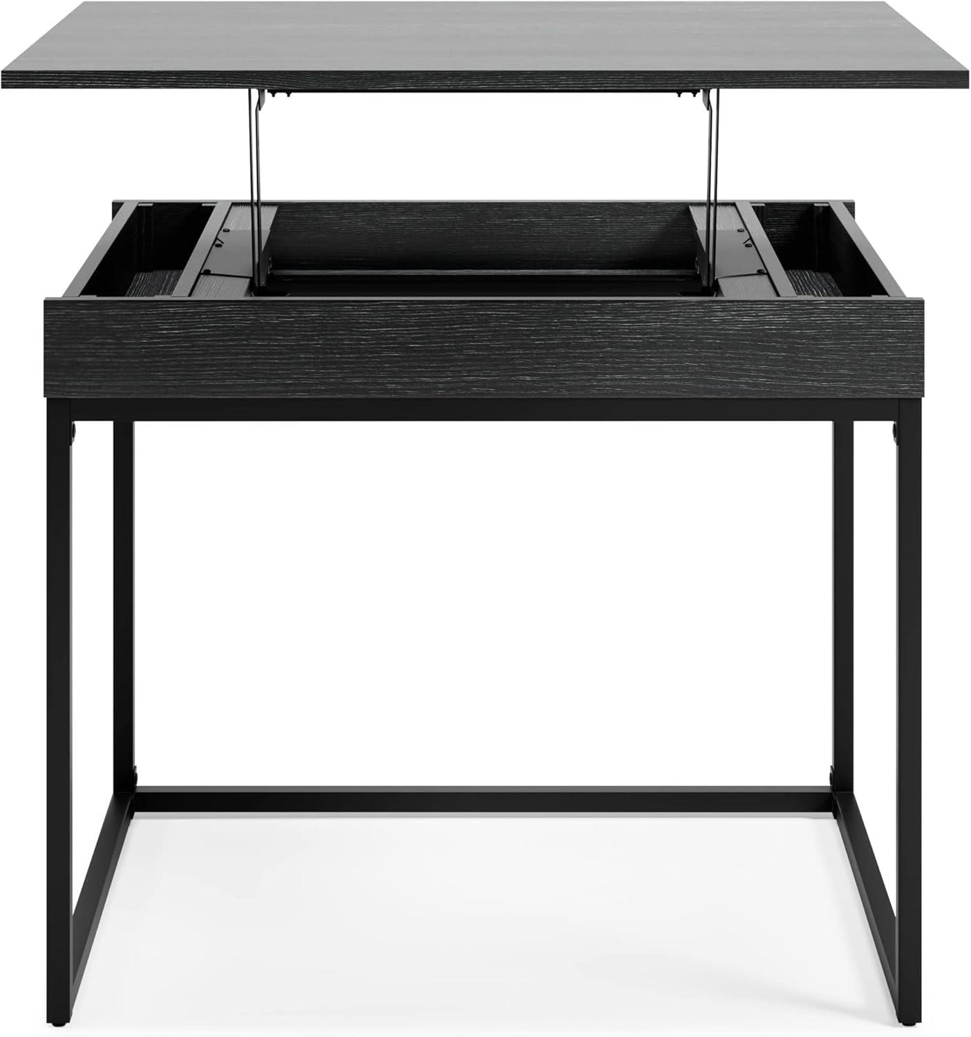 Sleek Black 36" Contemporary Home Office Desk with USB Port