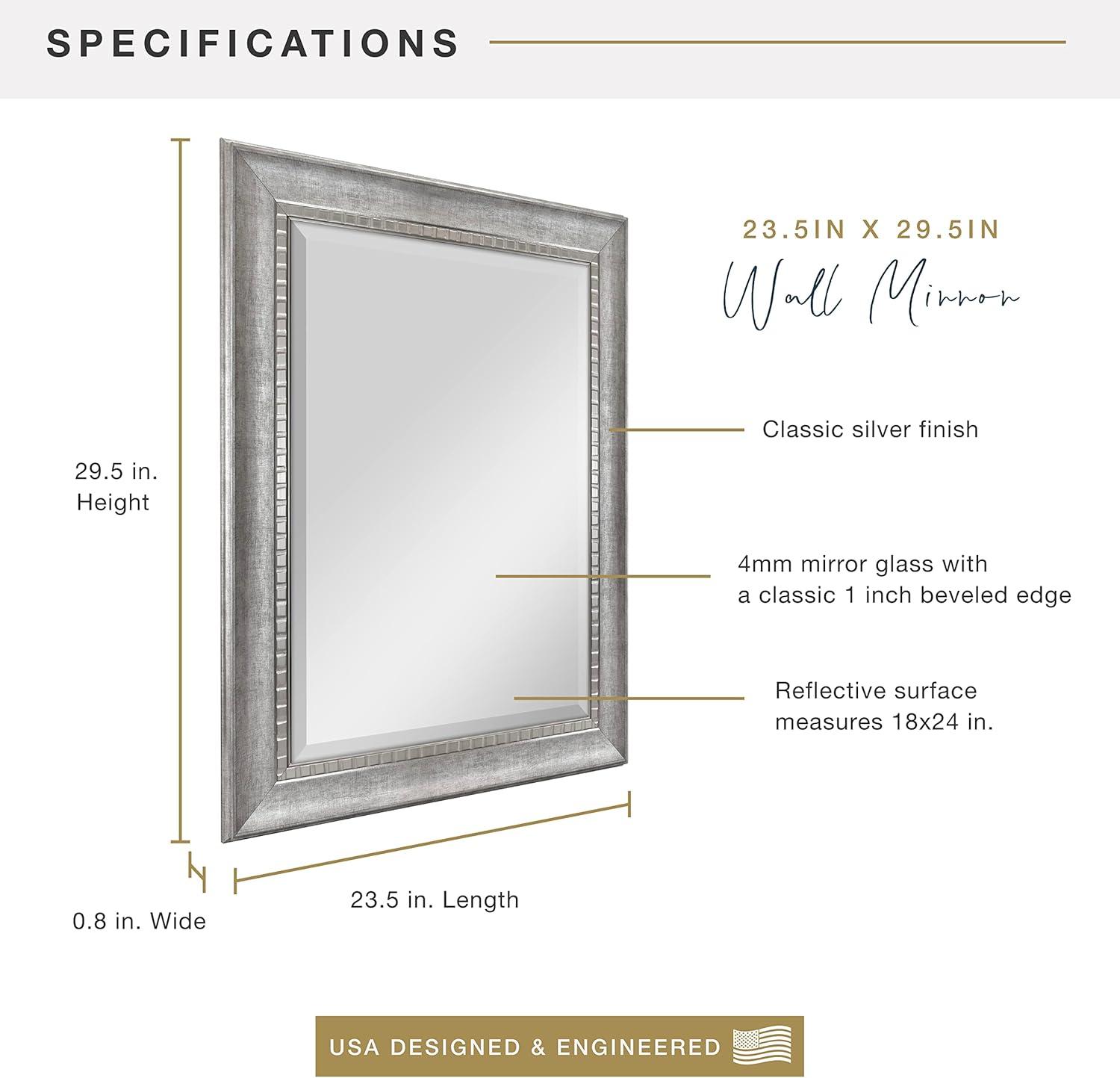 MCS 18x24 Inch Sloped Mirror, 23.5x29.5 Inch Overall Size, Silver 20563