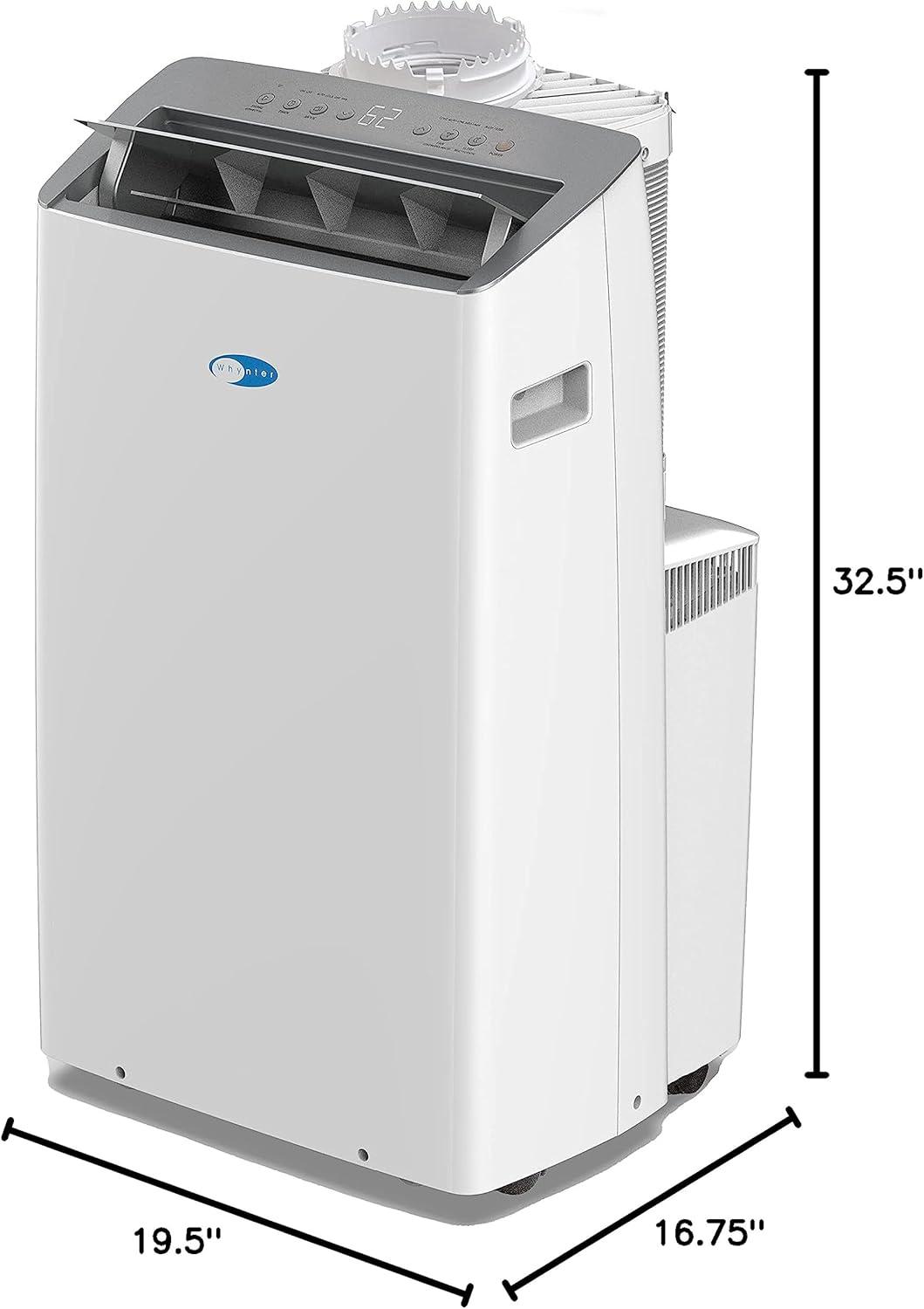 Whynter ARC-1030WN 12,000 BTU (10,000 BTU SACC) NEX Inverter Dual Hose Cooling Portable Air Conditioner, Dehumidifier, and Fan with Smart Wi-Fi, up to 500 sq ft in White