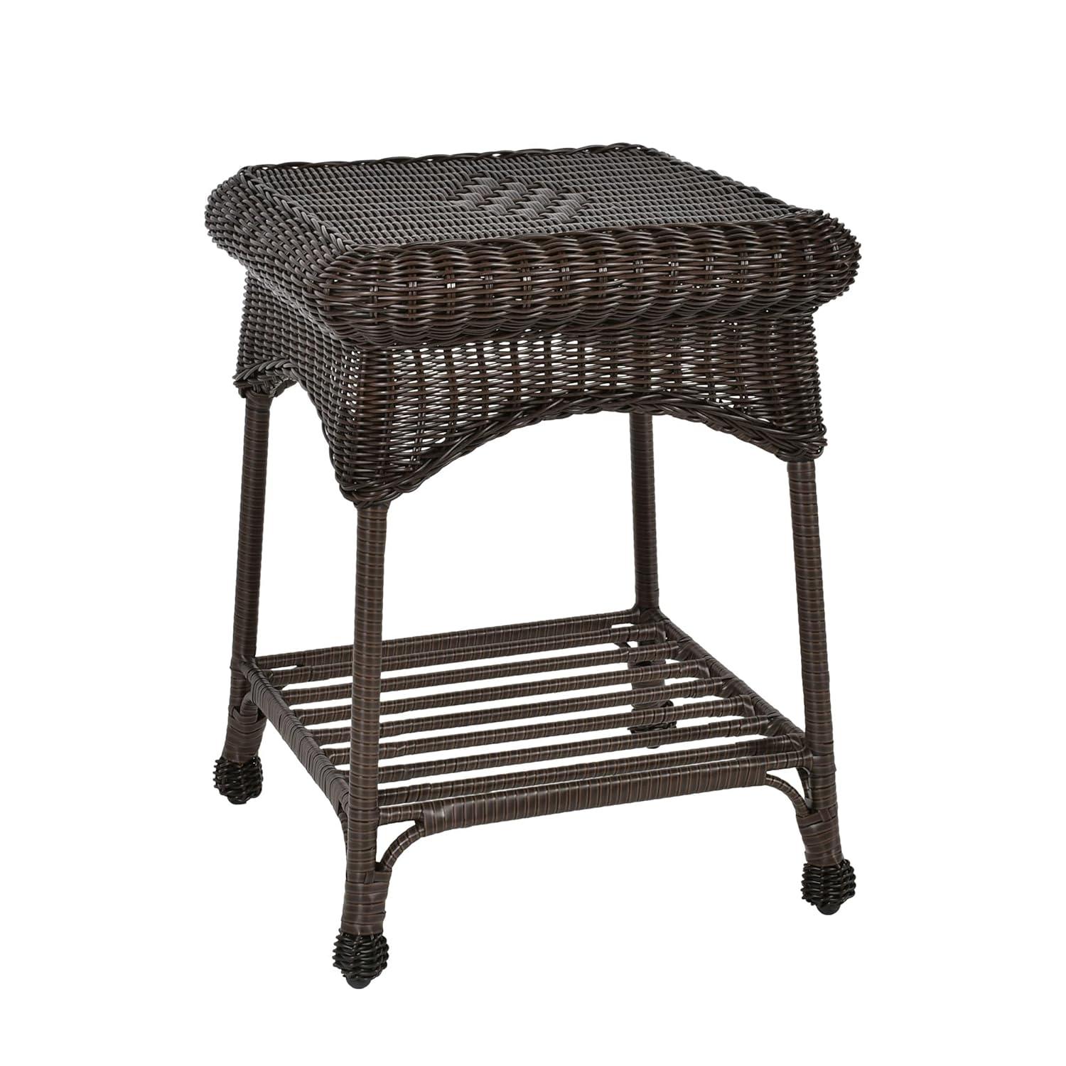 Wicker Lane  Outdoor Espresso Wicker Patio Furniture End Table