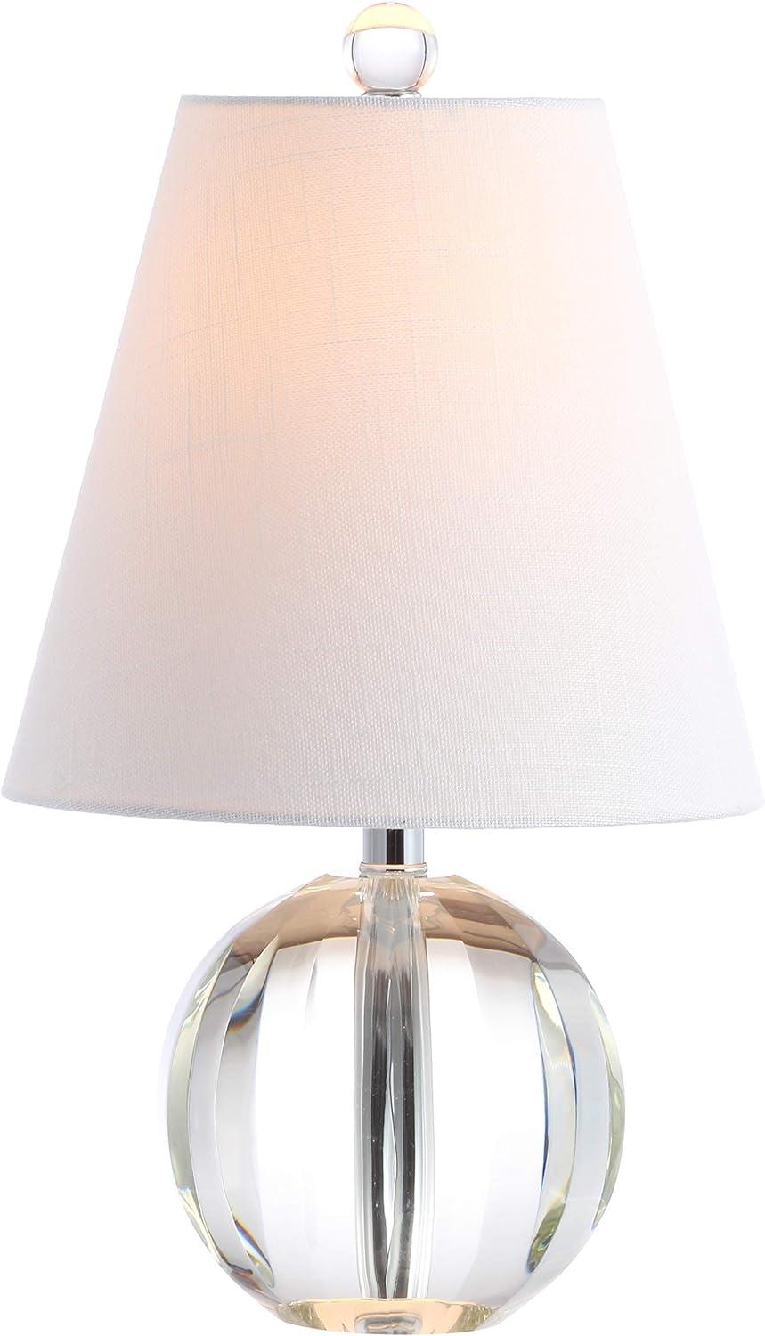 JONATHAN Y Goddard 16" Crystal Ball/Metal LED Table Lamp, Clear