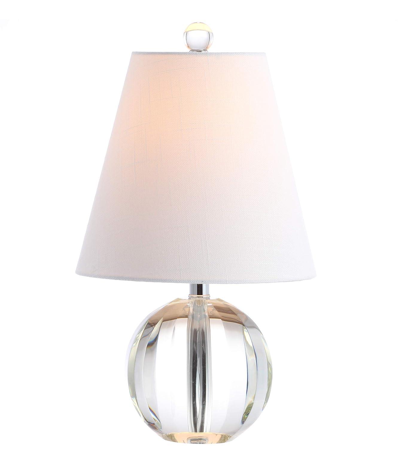 JONATHAN Y Goddard 16" Crystal Ball/Metal LED Table Lamp, Clear