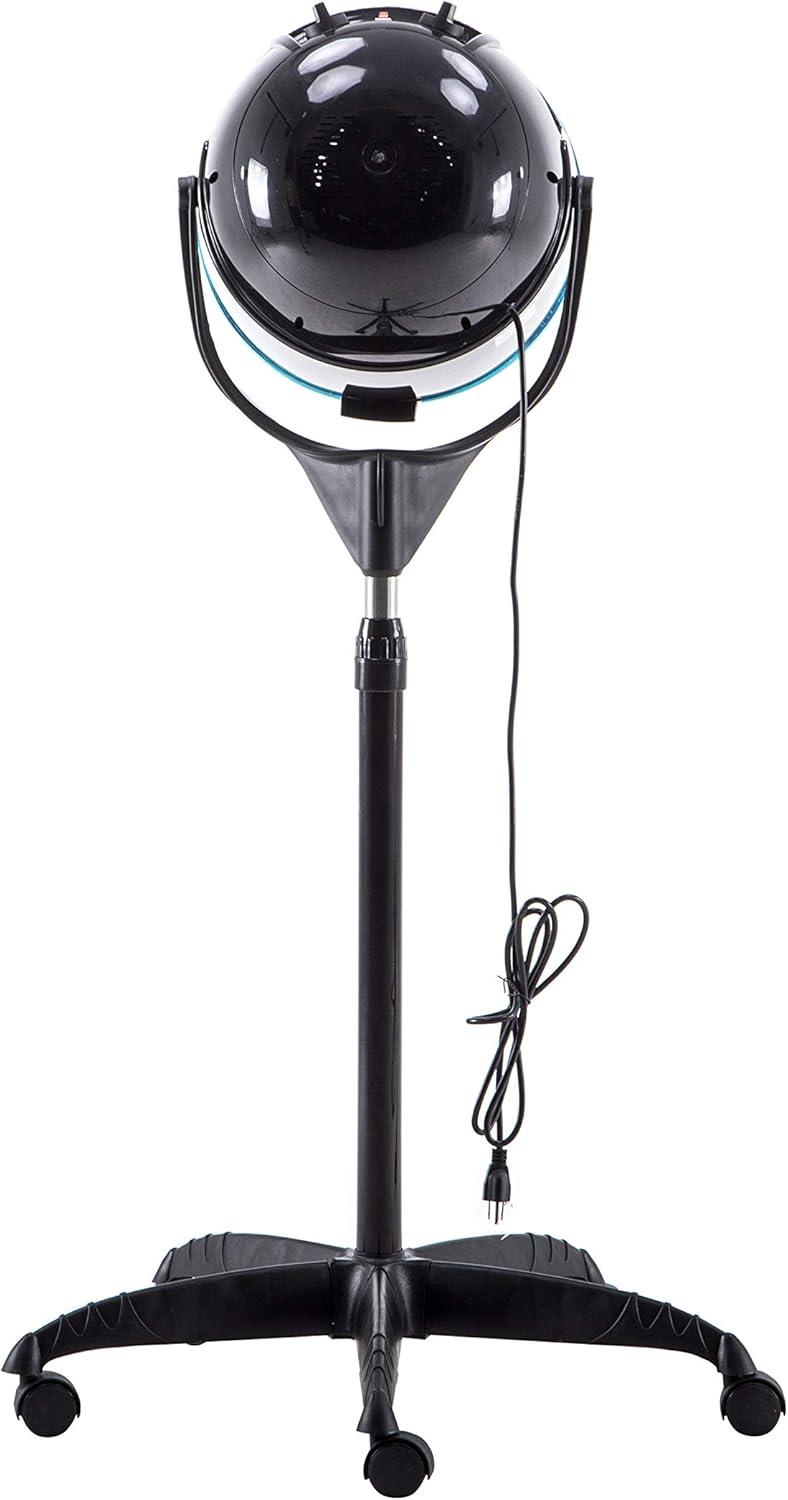 BarberPub Adjustable Bonnet Hood Hair Dryer with Wheel