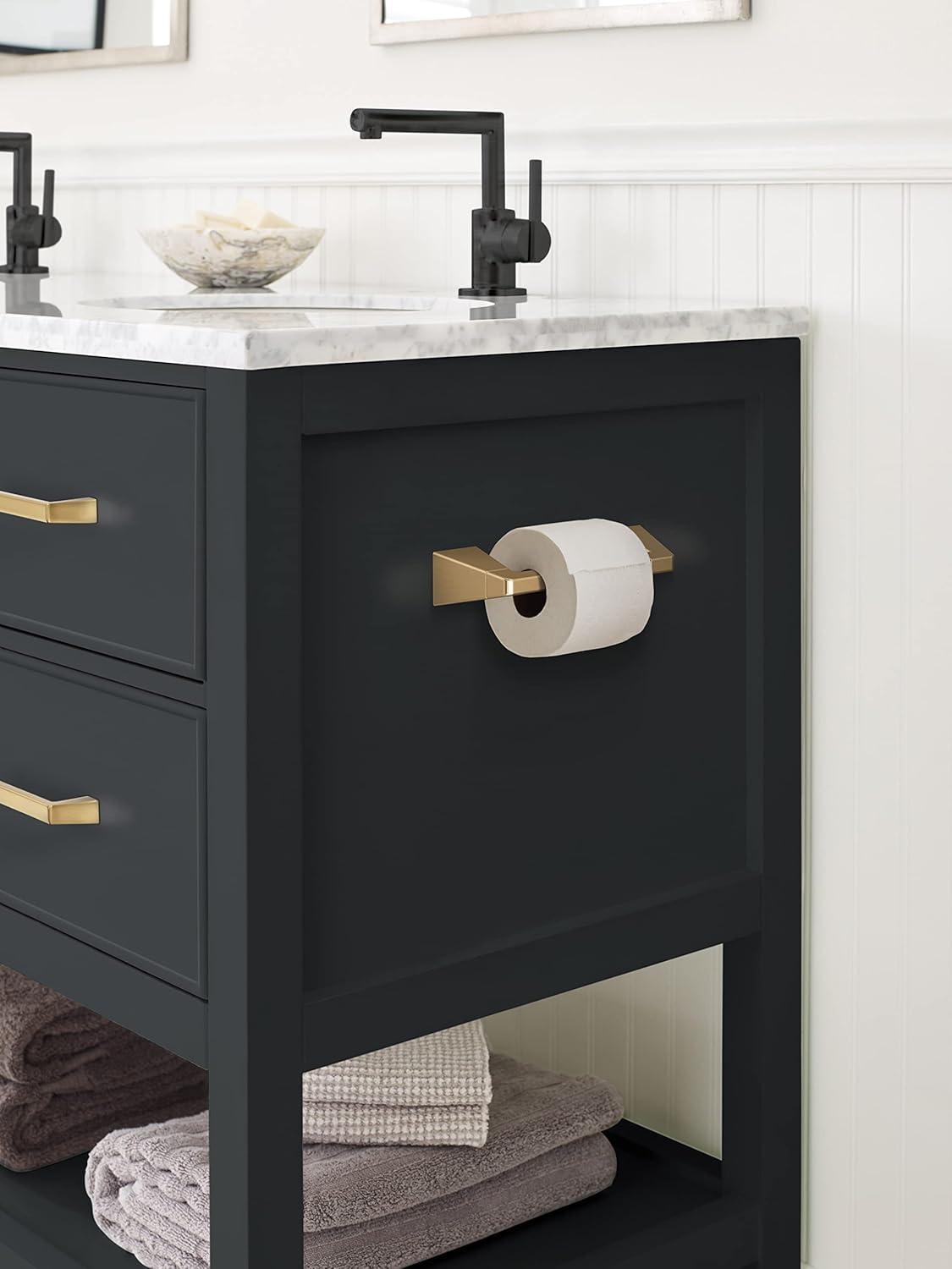 Champagne Bronze Pivoting Double Post Toilet Paper Holder