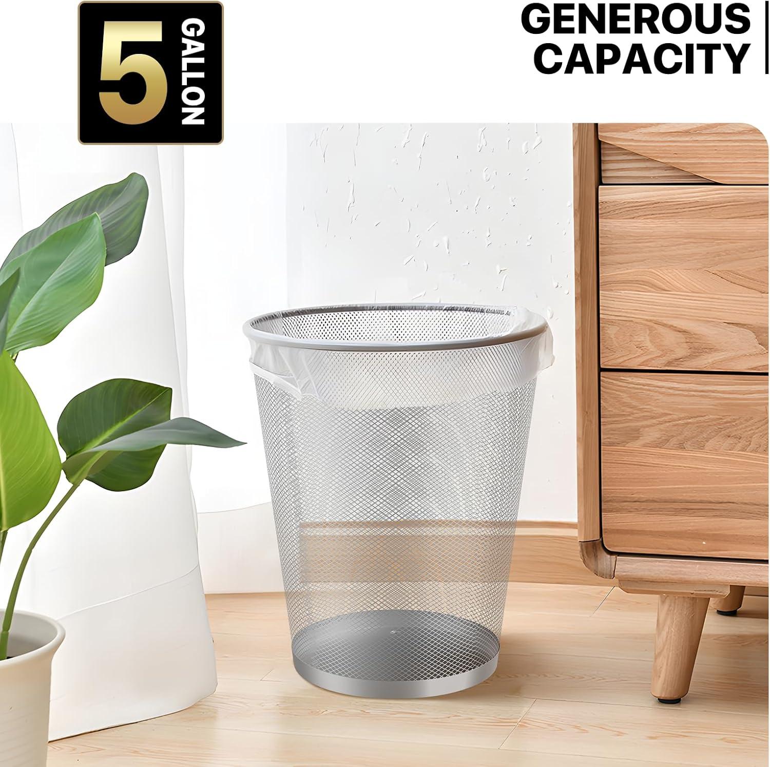 MoNiBloom 5 Gallon Mesh Trash Cans Wastebaskets Waste Basket Recycling Garbage Container Bin for Home Office (Set of 2)