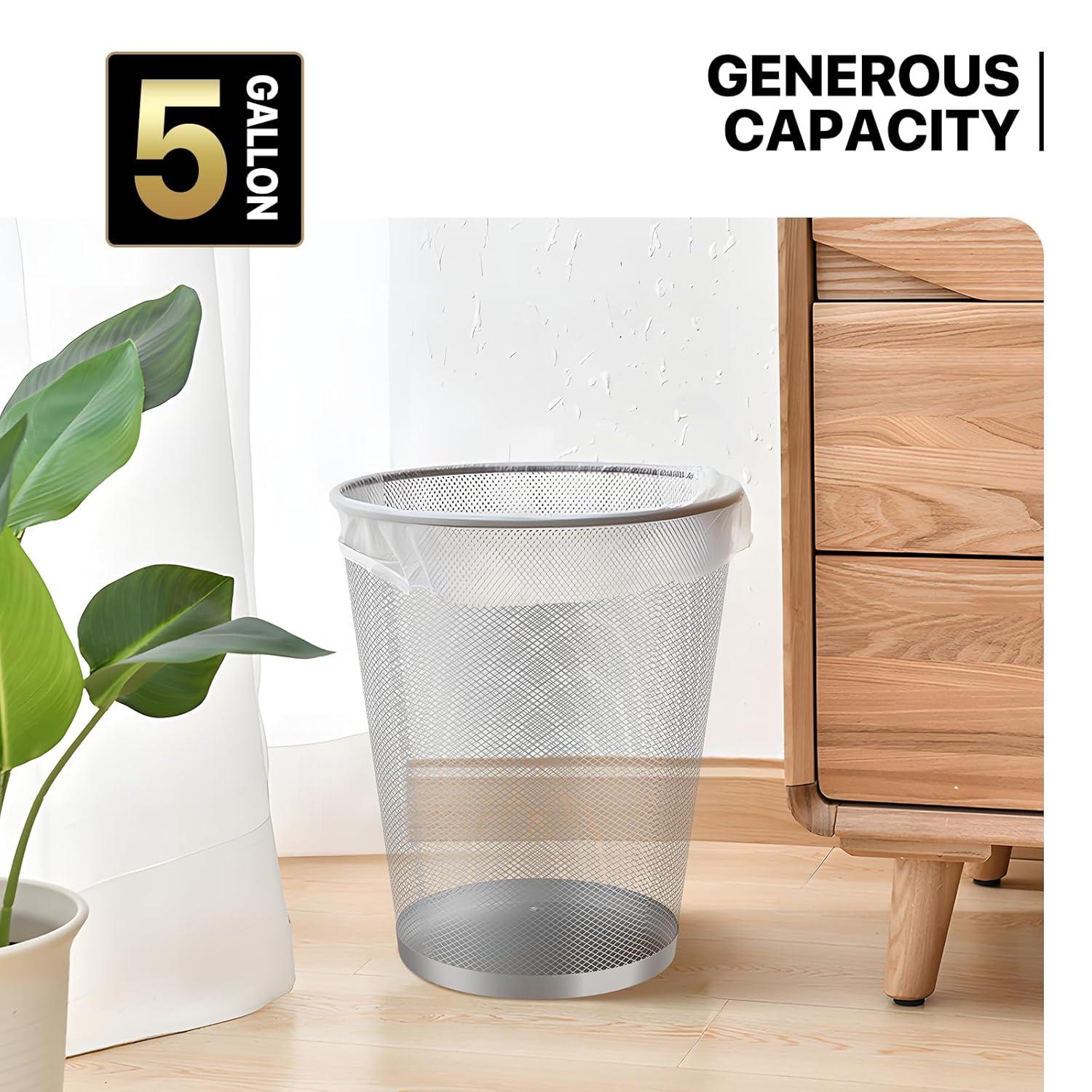 MoNiBloom 5 Gallon Mesh Trash Cans Wastebaskets Waste Basket Recycling Garbage Container Bin for Home Office (Set of 2)