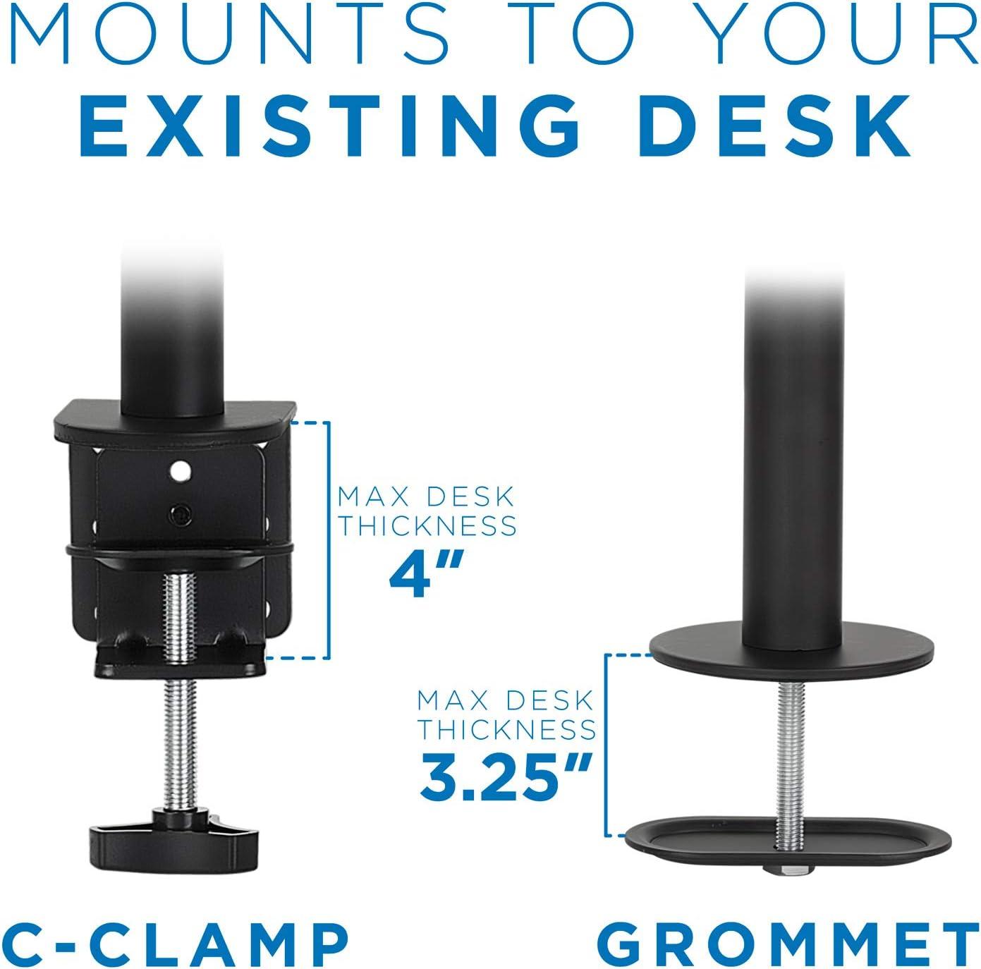 Mount-it Mount-It Monitor Mount & TV Desk Mount | Heavy-Duty Height & Tilt Adjustable Monitor Stand | Black