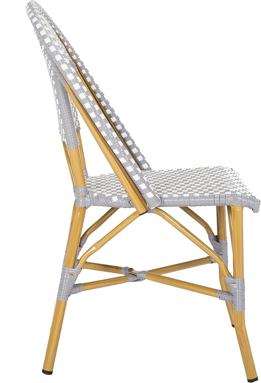 Salcha Side Chair (Set Of 2) - Indoor/Outdoor - FOX5210 - Gray/White - Safavieh