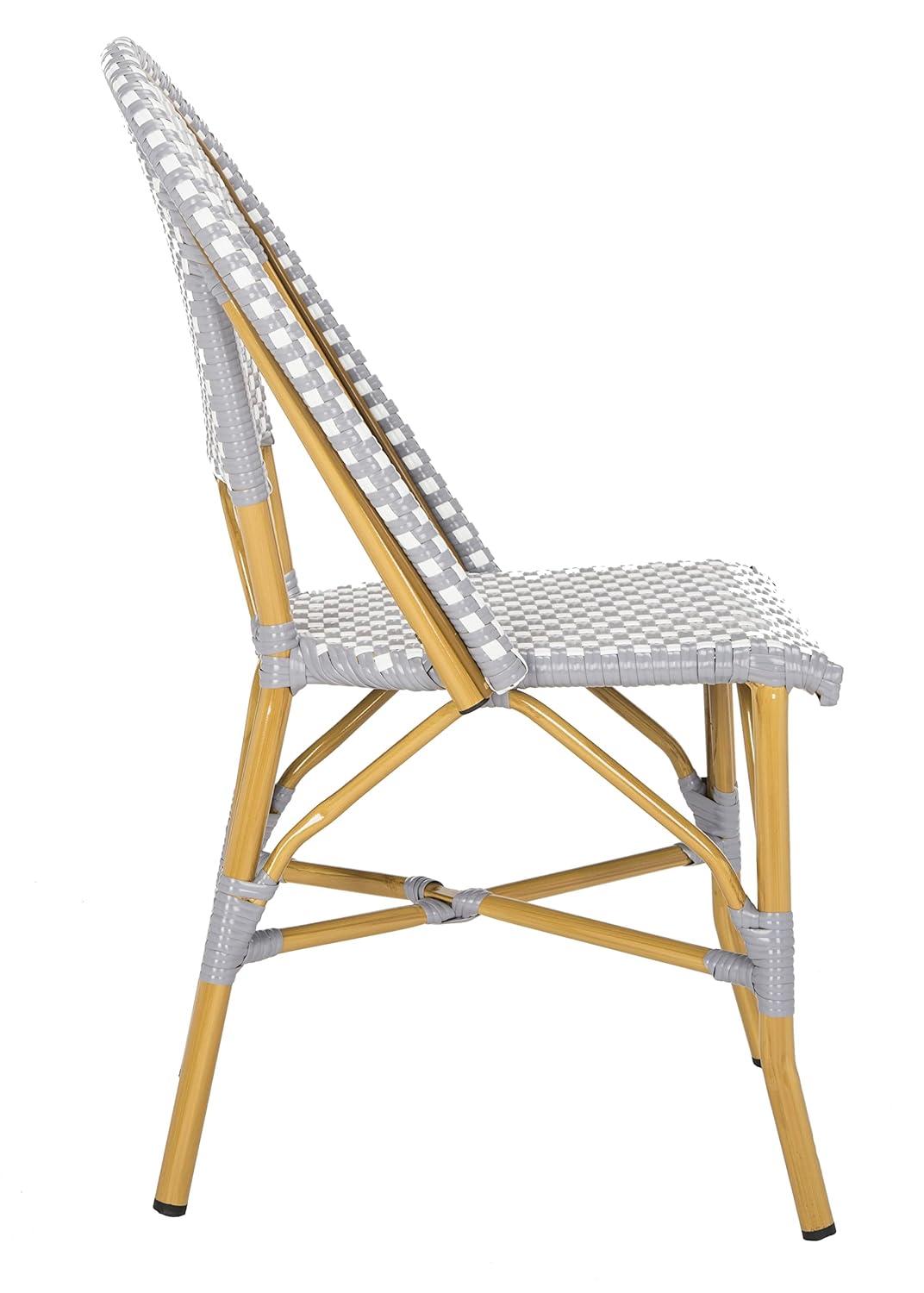 Salcha Side Chair (Set Of 2) - Indoor/Outdoor - FOX5210 - Gray/White - Safavieh