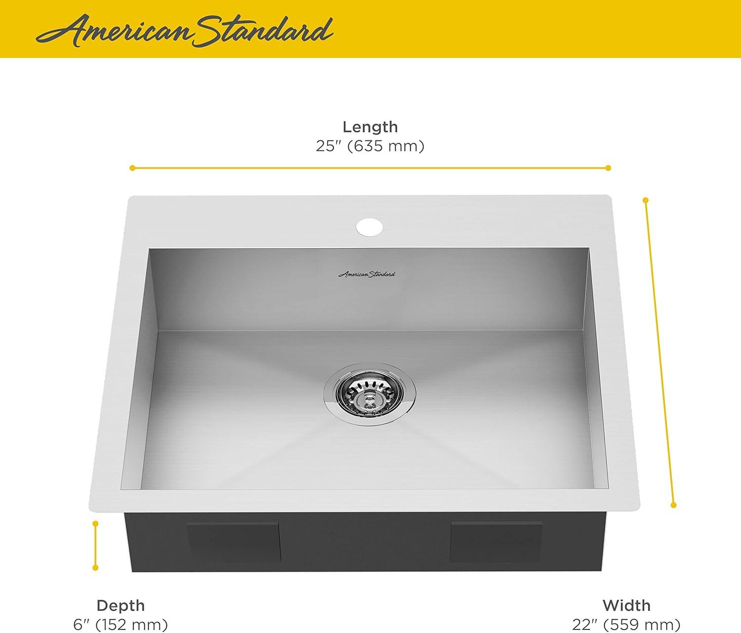 Edgewater 25'' Stainless Steel Drop-In Farmhouse Sink