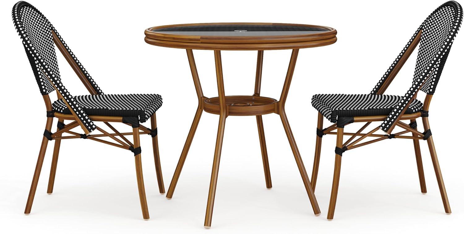 Martha Stewart Martha Stewart Lily Pond All Weather Woven Bistro Table And Chairs Set With Aluminum Frames