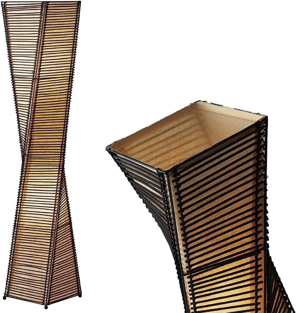 Stix Floor Lantern Black - Adesso: Twisting Cane Stick Design, ETL Listed, No Assembly Required