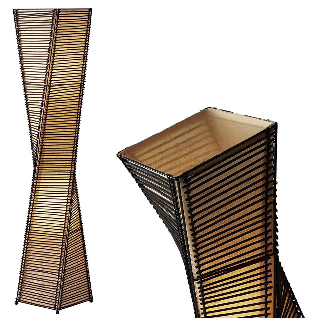 Stix Floor Lantern Black - Adesso: Twisting Cane Stick Design, ETL Listed, No Assembly Required