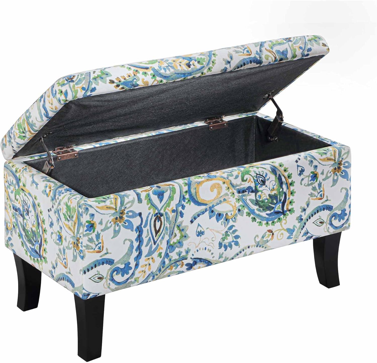 Convenience Concepts Designs4Comfort Winslow Storage Ottoman, Paisley Fabric