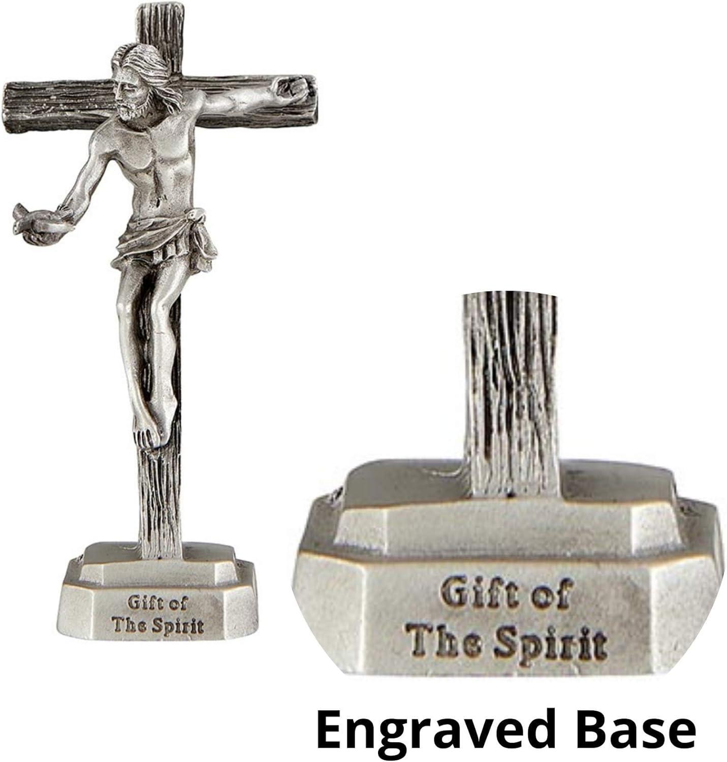 Gift of the Spirit Pewter Standing Crucifix with Dove