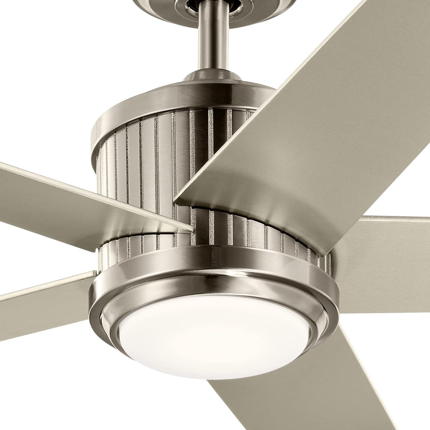 56 Inch Ceiling Fan With Light Kit-Brushed Stainless Steel Finish Kichler Lighting 300044Bss