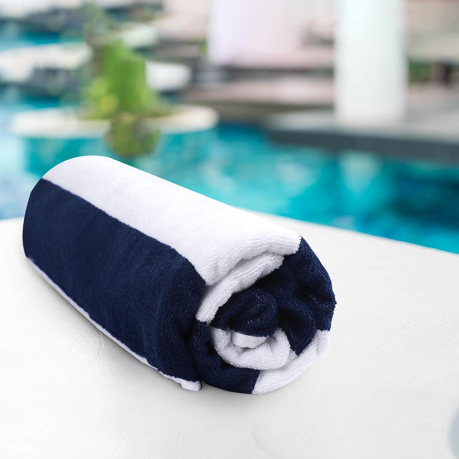ArkwrightLLC Arkwright California Cabana 100% Cotton 30x70 Beach Towel (Pack of 4) (Set of 4)