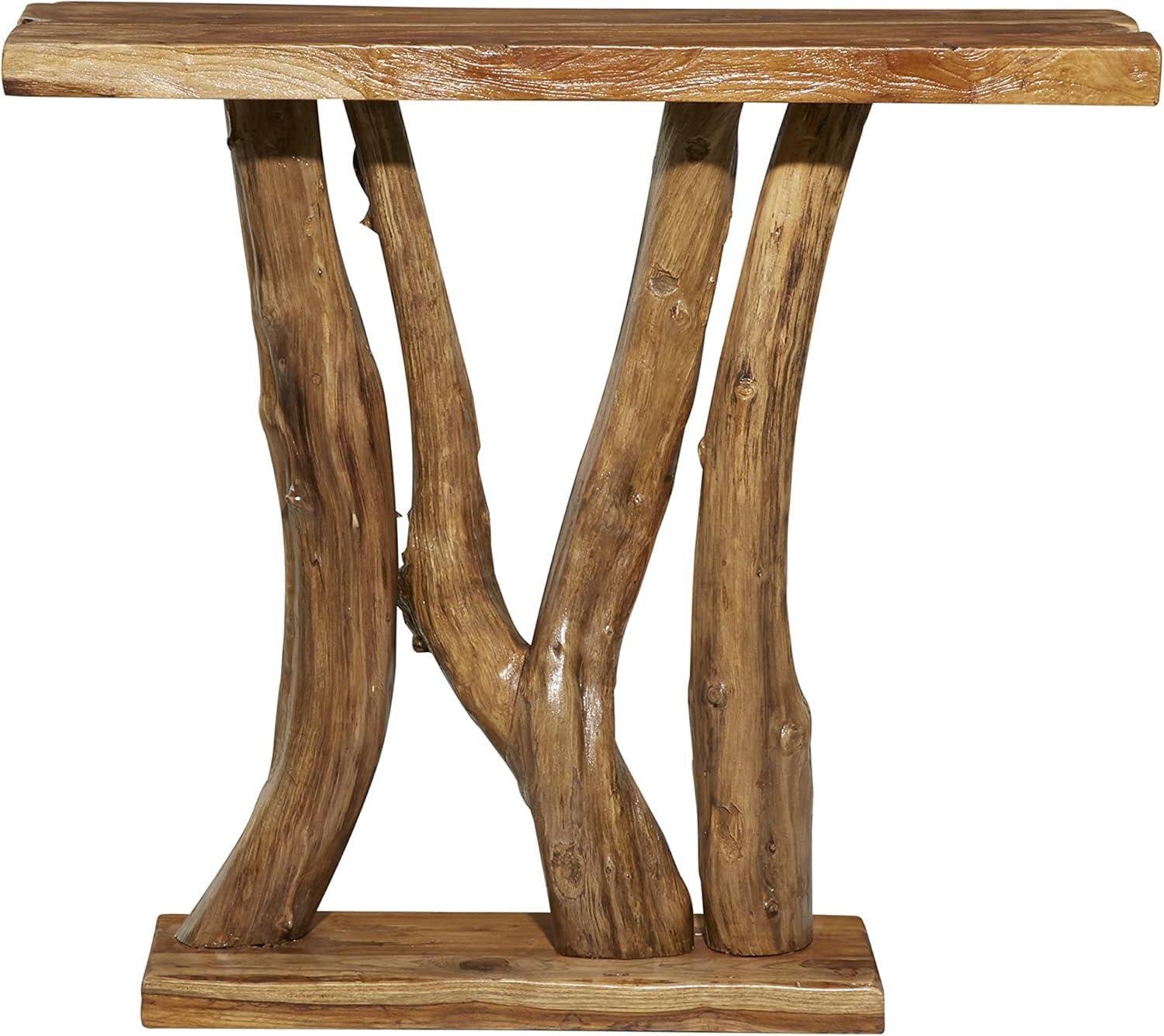 Contemporary Teak Wood Console Table Brown - Olivia & May: Sleek Entryway Furniture, Narrow Design, No Assembly Required