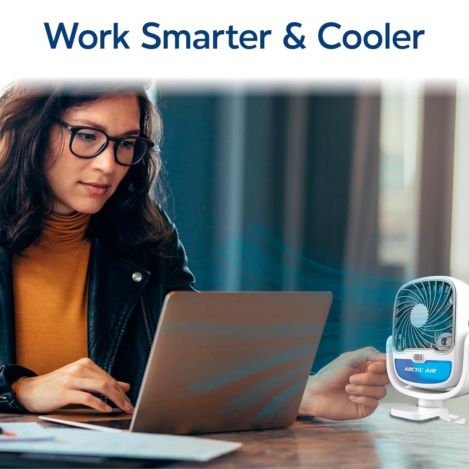 Arctic Air Grip Go Portable Evaporative Air Cooler, Rechargeable Cooling Fan, Clamp-on Space Cooler