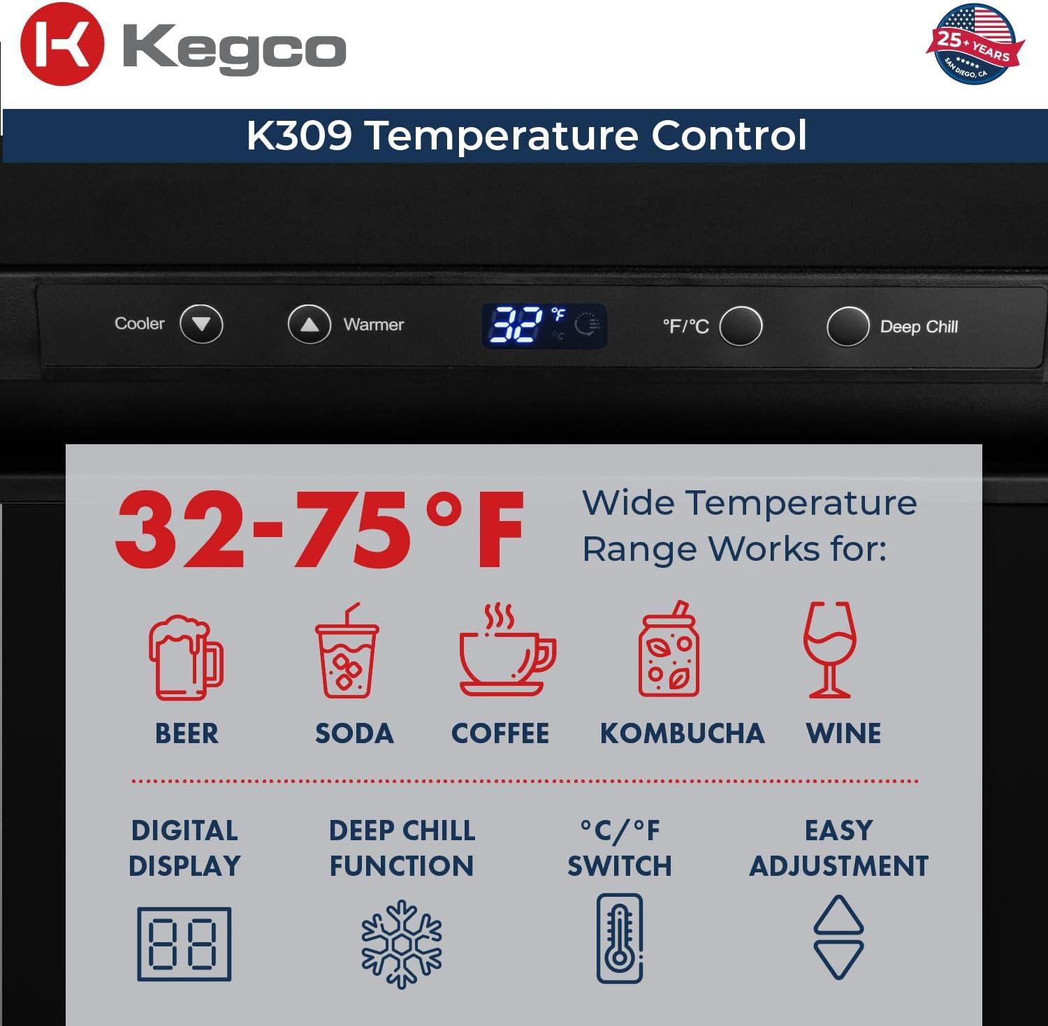 Kegco Kegco Single Tap Freestanding Kegerator with Adjustable Temperature