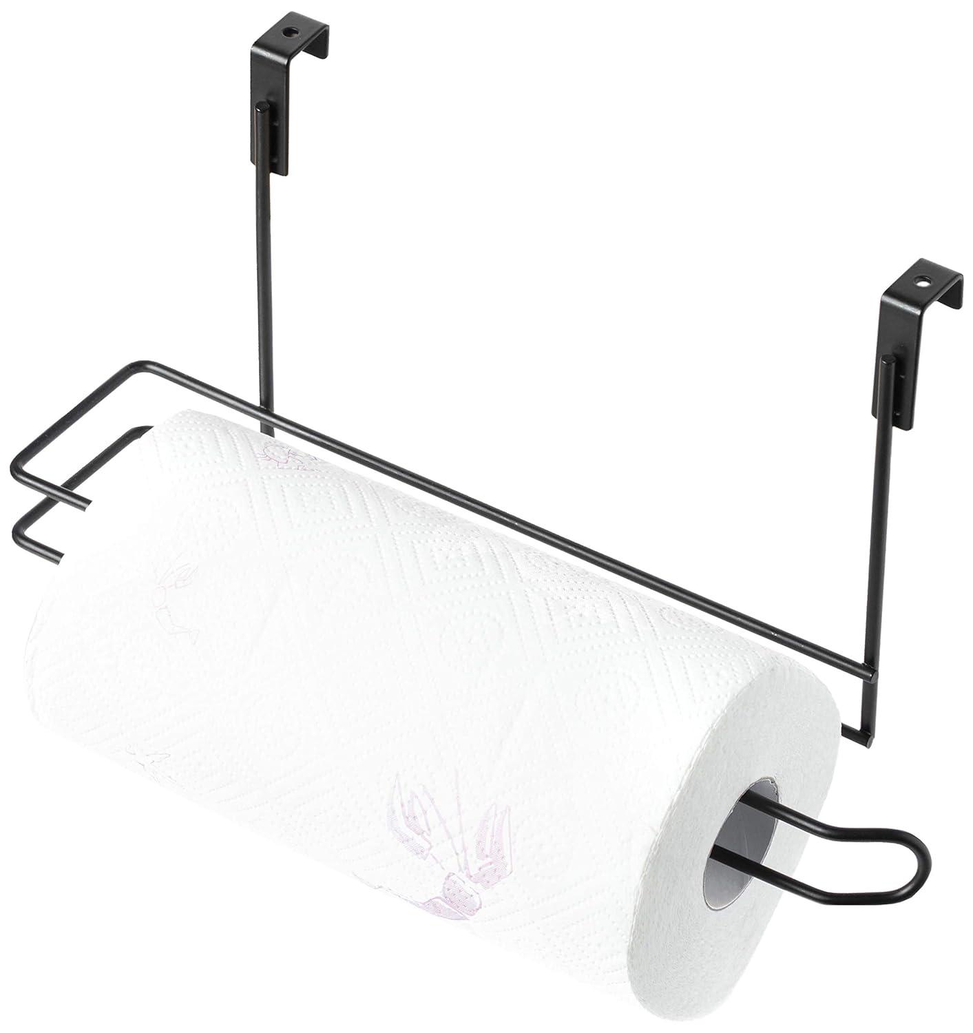Basicwise Over The Cabinet Paper Towel Holder, Black