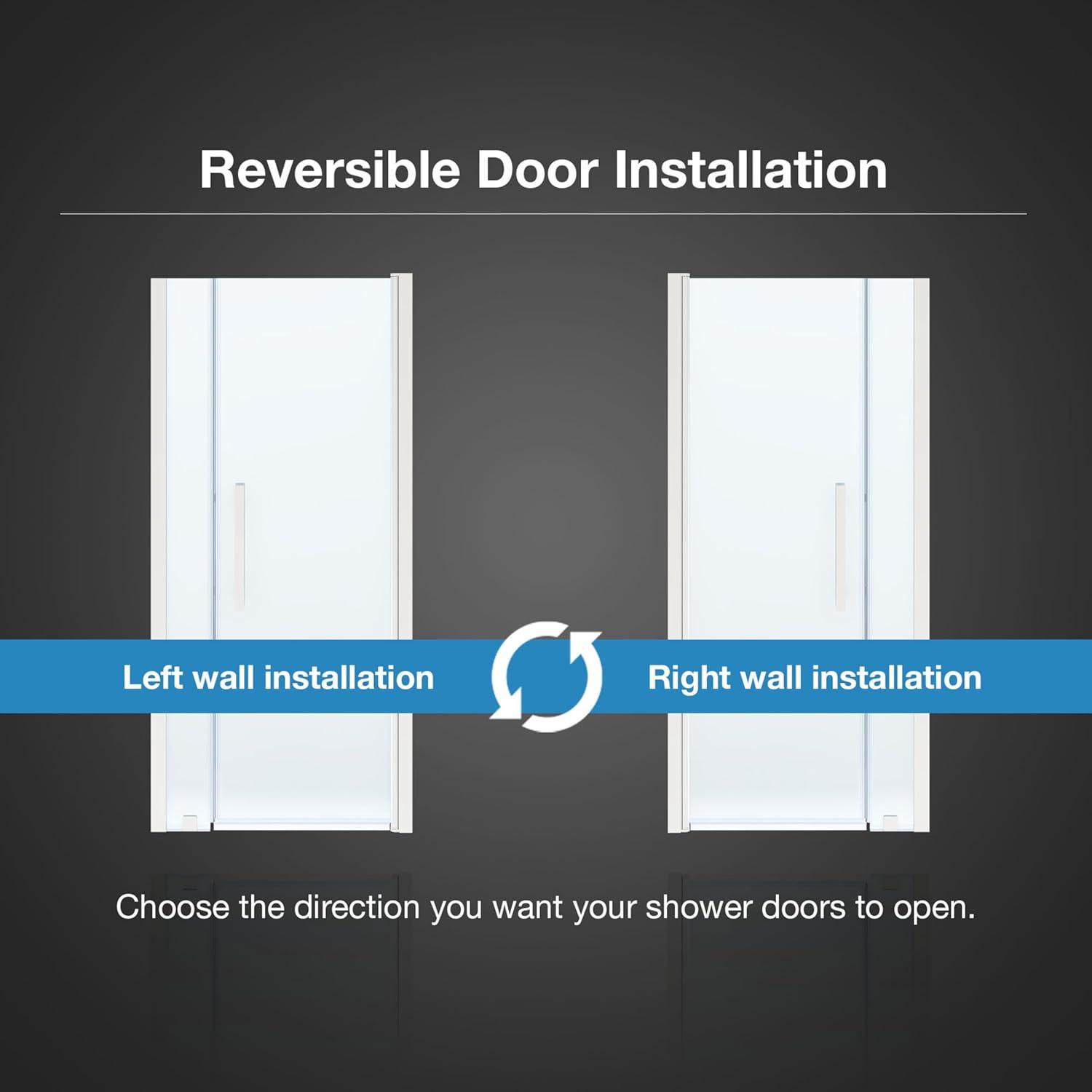OVE Decors Pasadena 33 3/4 To 35 3/4 In. W X 72 In. H Alcove Frameless Pivot Shower Door , 2025