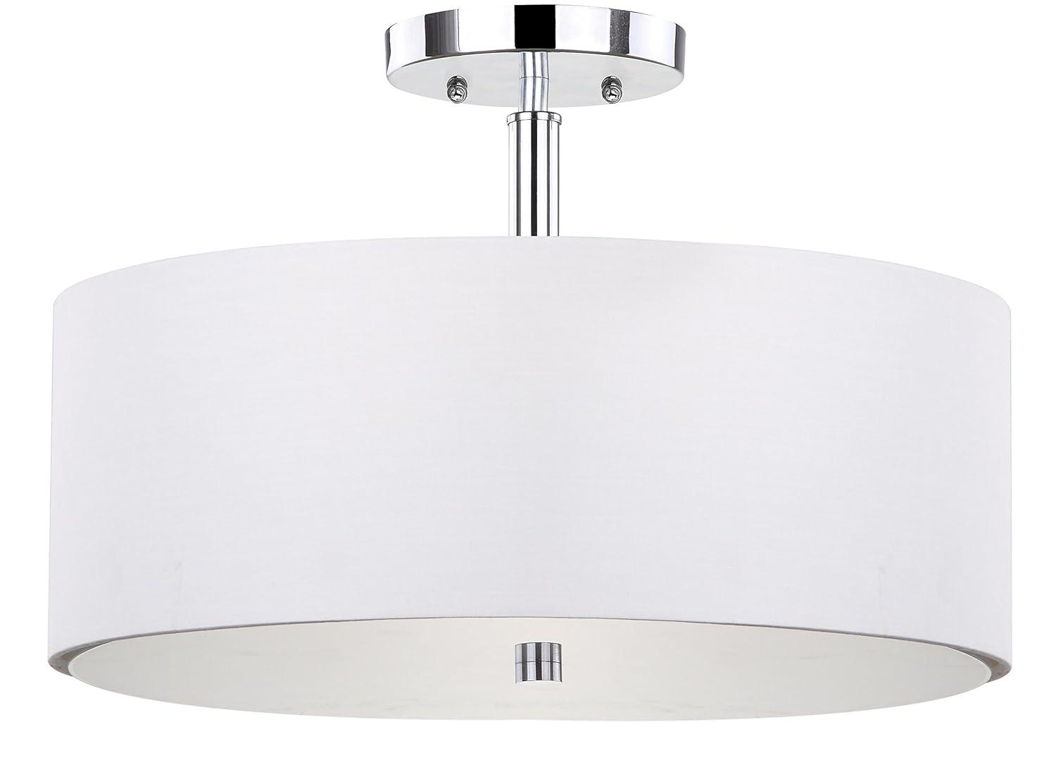 Clara Ceiling Light - LIT4192 - White/Chrome - Safavieh