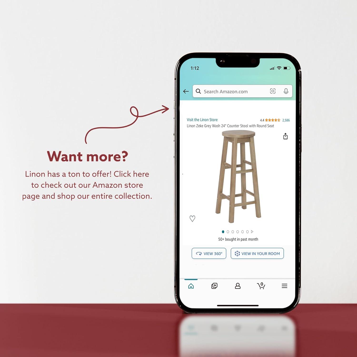 Linon Backless Wood Bar Stool, 29" Seat Height, Natural Finish