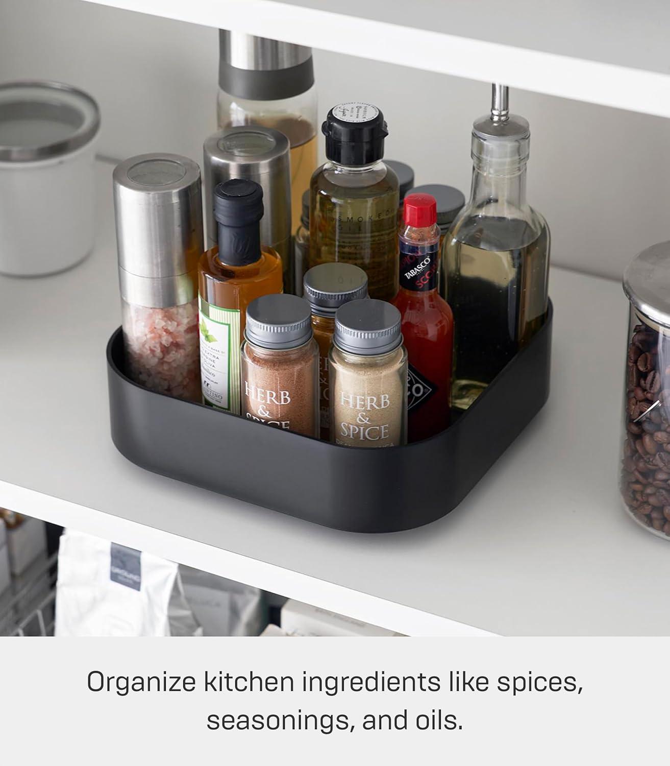 Yamazaki Home Yamazaki Home Rotating Storage Tray, ABS Plastic, Holds 8.8 Lbs