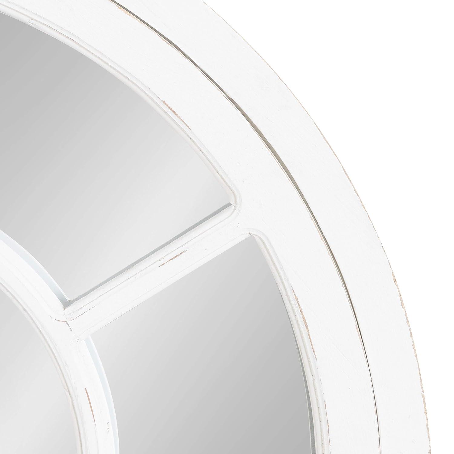 28"x44" Boldmere Arch Wall Mirror White - Kate & Laurel All Things Decor: Rustic Farmhouse Windowpane
