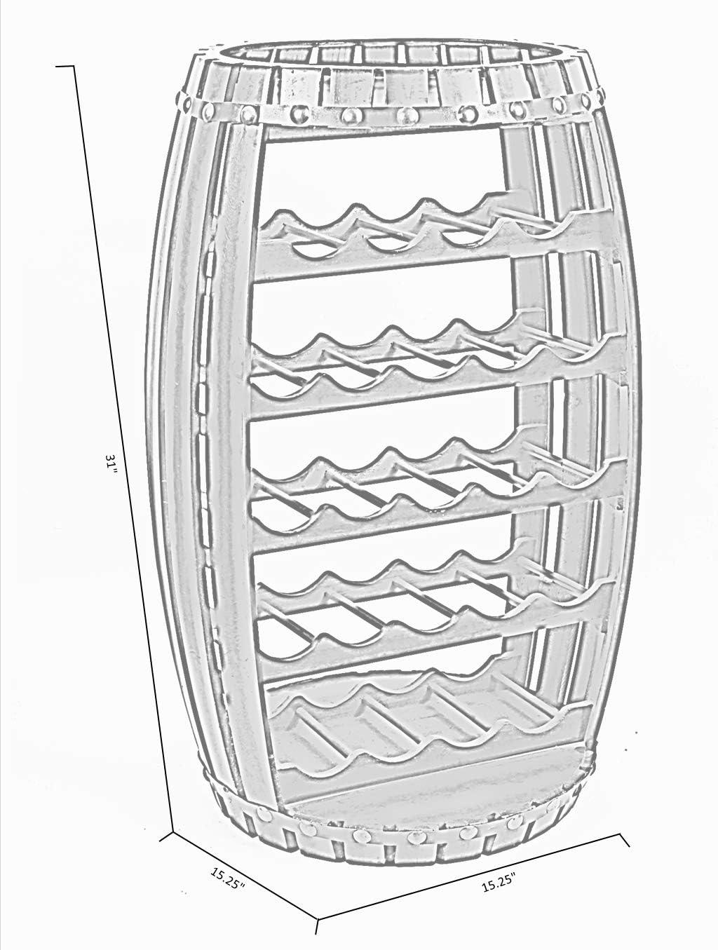 Vintiquewise Rustic Barrel Shaped Wooden Wine Rack for 23 Bottles