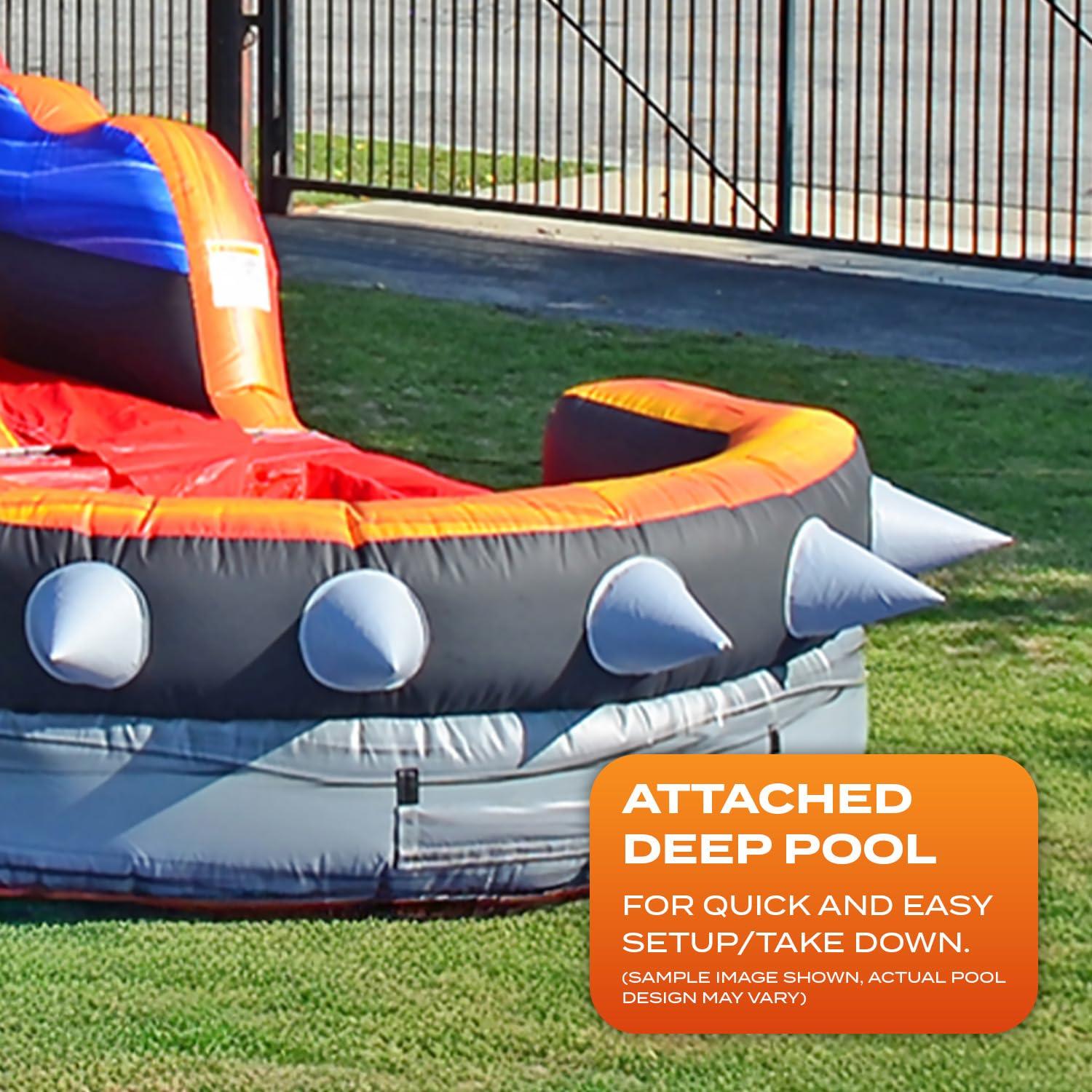 JumpOrange JumpOrange 15 FT Rocker Commercial Grade Water Slide with Pool (with Blower)