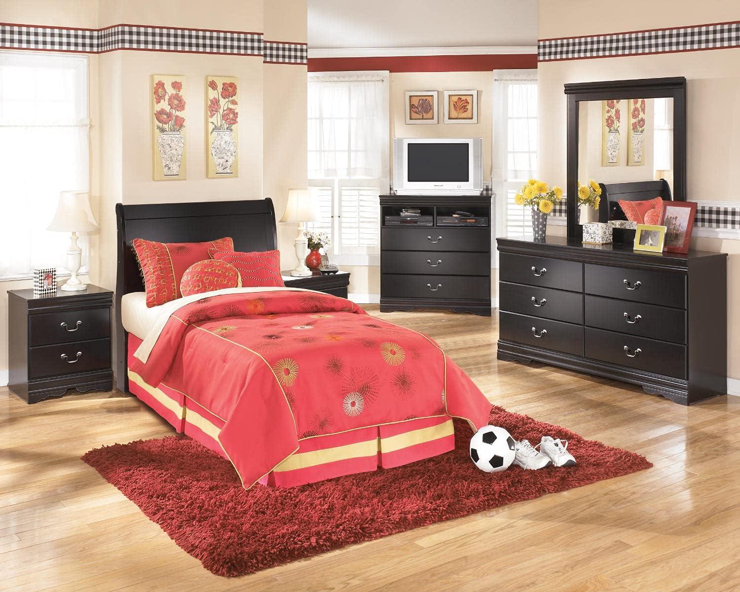 Signature Design by Ashley Casual Huey Vineyard Twin Sleigh Headboard  Black