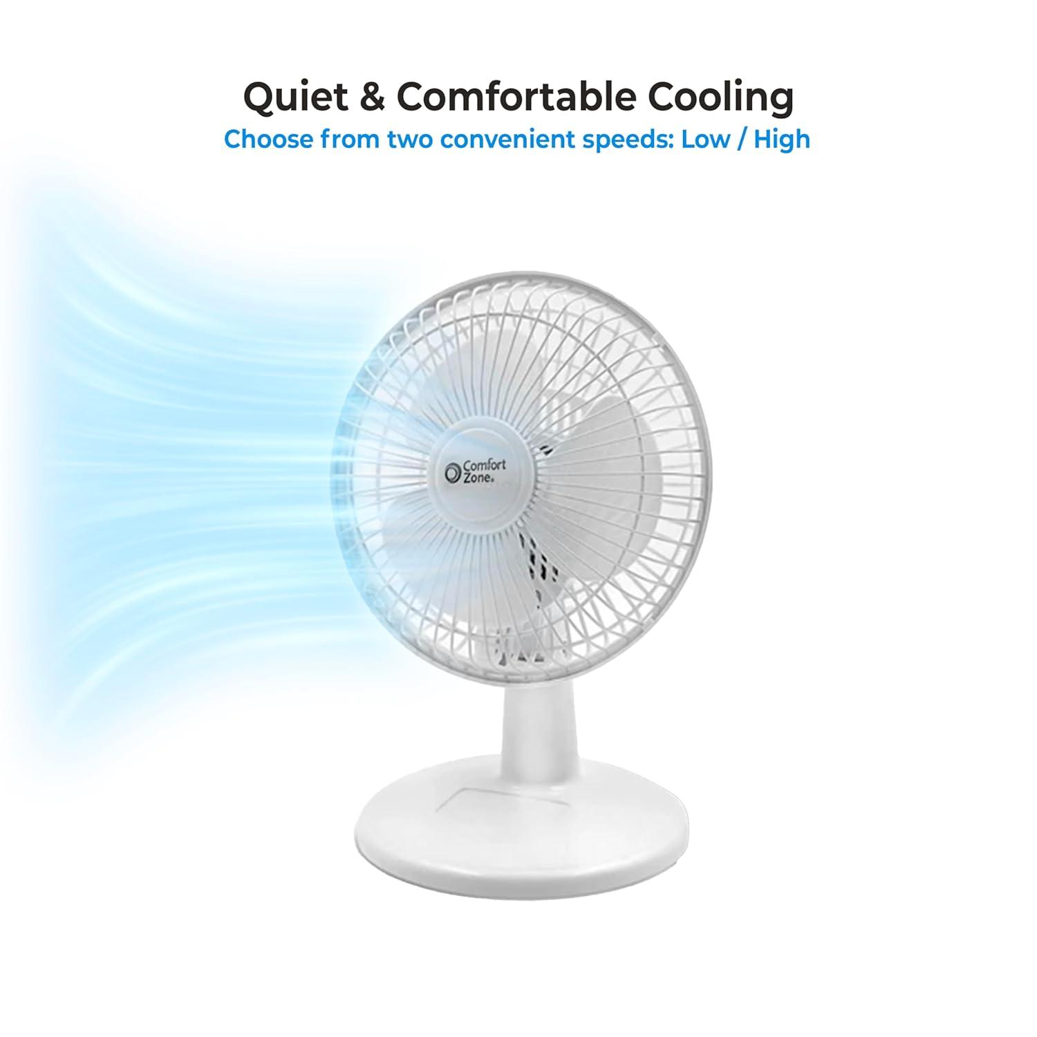 Comfort Zone 6 Inch Table Fan