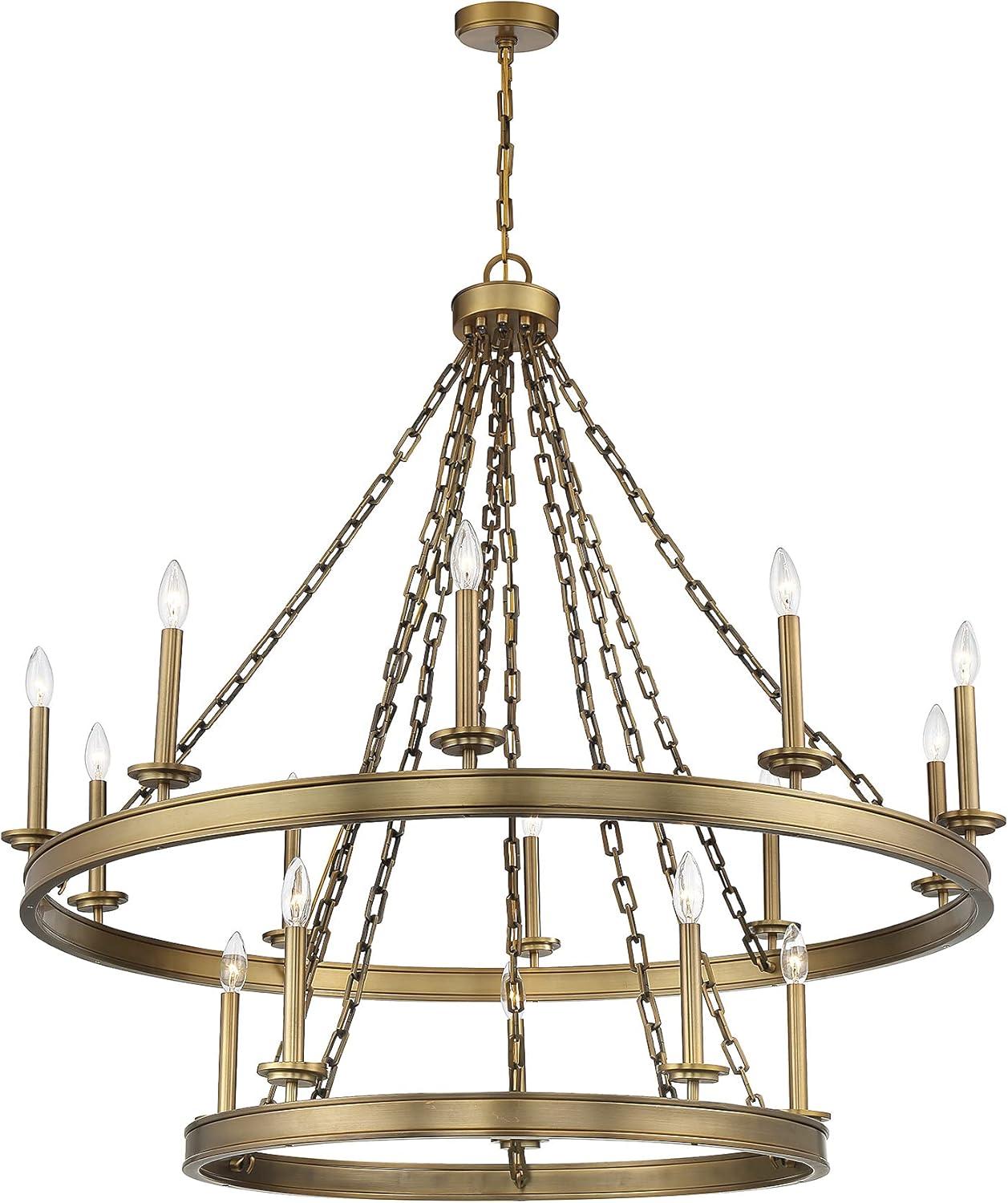Savoy House 1-4406-15-322 Seville Chandelier, 15-Light 900 Total Watts, Warm Brass