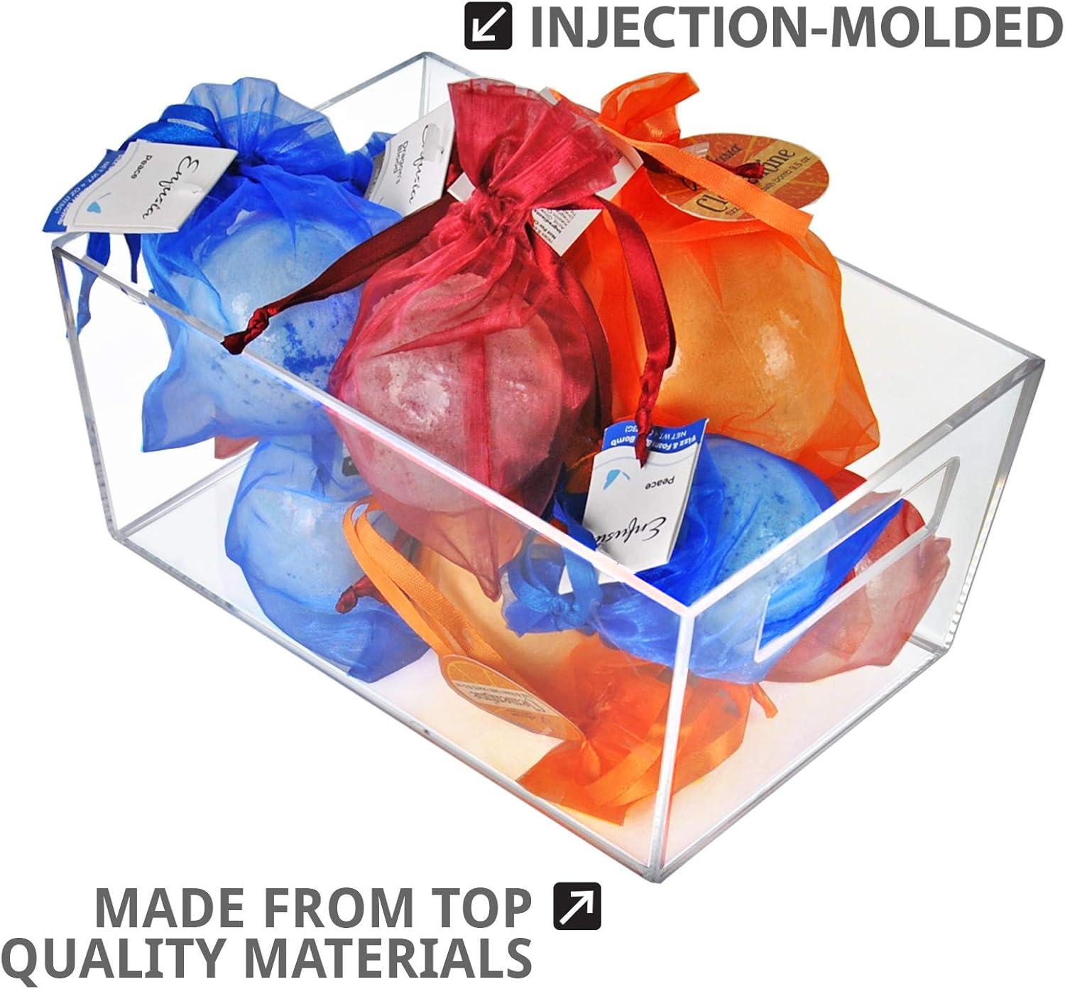 Azar Displays X-Large Organizer Storage Tote Bin with Handle 13"W x 9.5"D x 6.5"H, 4-Pack (Set of 4)