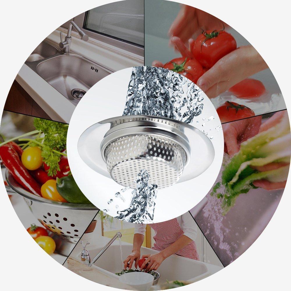 Everenty Kitchen Sink Strainer Basket Stainless Steel Sink Drain Filter Kitchen Tools and Gadgets Large Wide Rim 4.5 Inch Diameter?2 PCS?