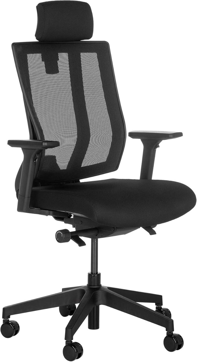 Vari Task Chair- Varidesk Comfortable Ergonomic Office Chair with Mesh, Armrests and Rolling Casters - Easy Assembly, 300lb Capacity - Lumbar and Back Support - Home Office Chair- Black