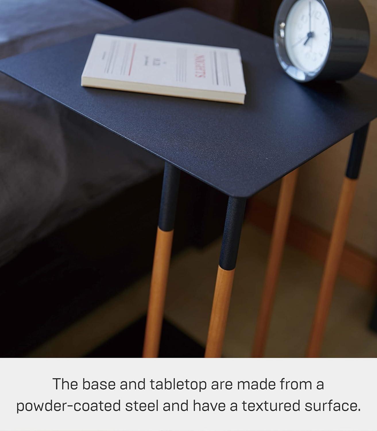 Plain Yamazaki Home Steel + Wood Sofa C Table End Table Coffee Tray, Bedside Or Living Room