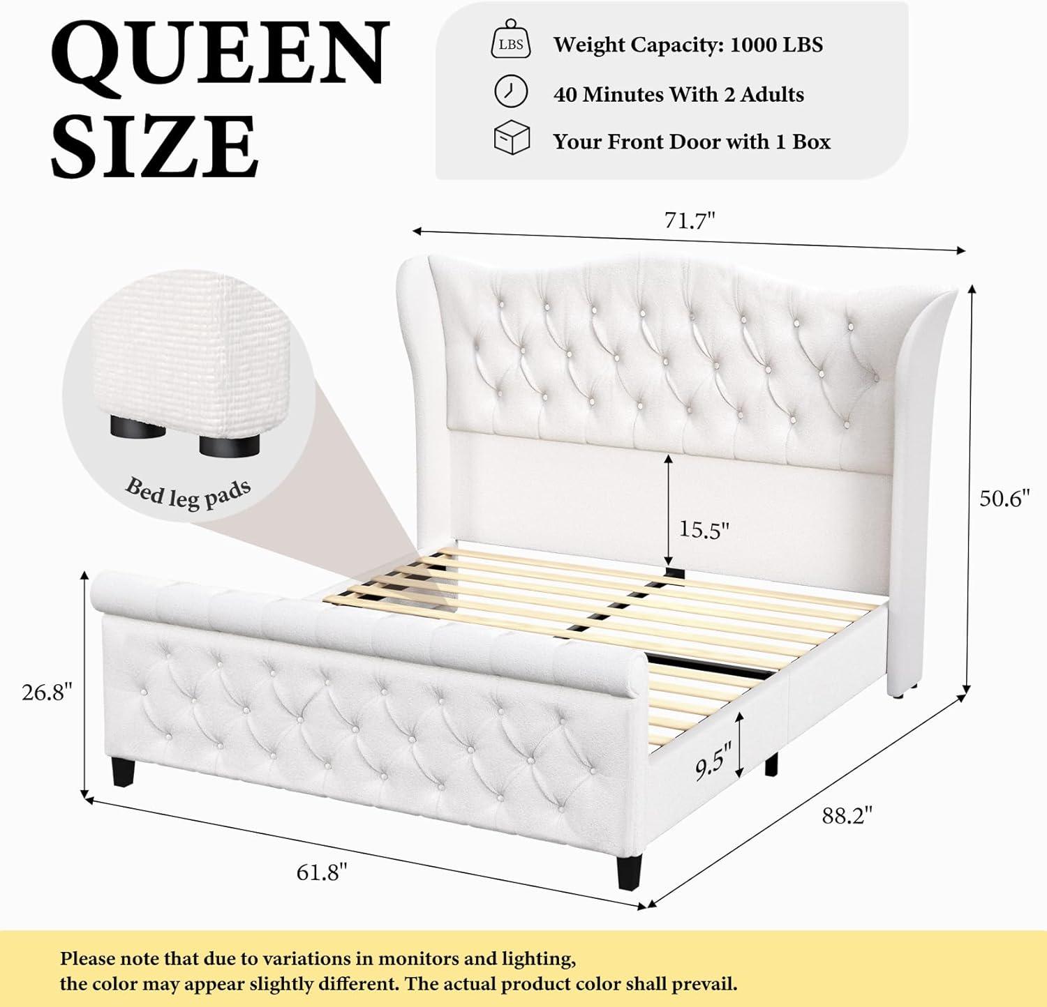 Amolife Base de Cama con Plataforma Tapizada Tamaño Queen con 3 Cajones de Almacenamiento, Gris Oscuro