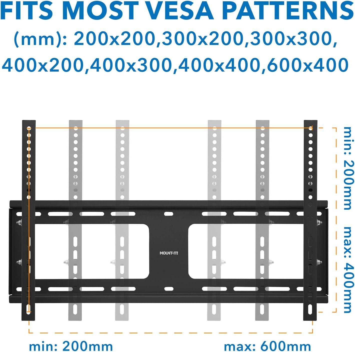Mount-It Weatherproof TV Wall Mount | Lockable & Tilting 2.1 Low Profile Fits 37 - 80 In. Tvs