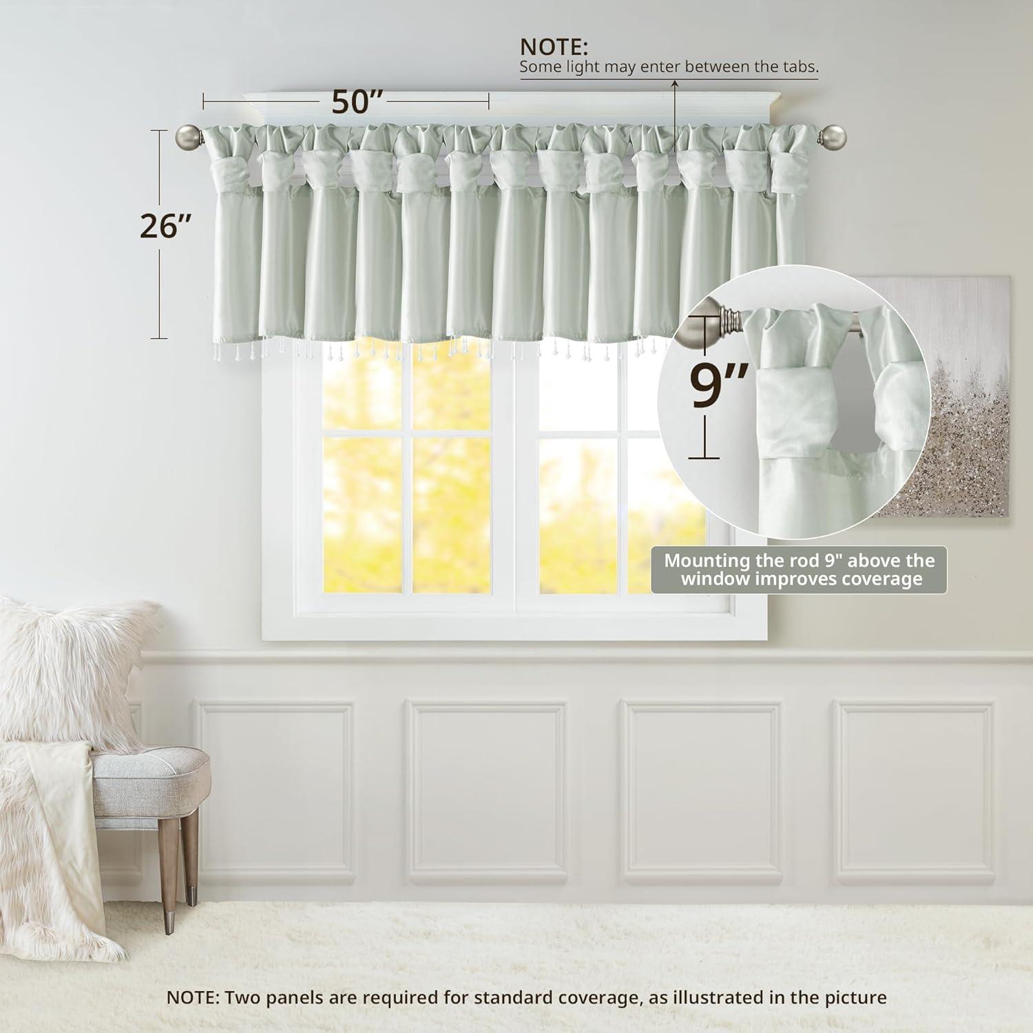 Emilia Lightweight Faux Silk Valance with Beads