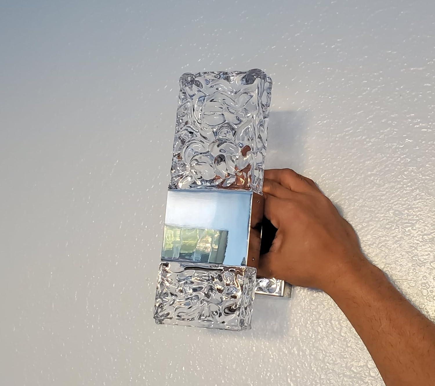 Modern Bathroom Vanity Light fixtures Over Mirror Brushed Nickel Crystal LED Bathroom Lighting fixtures 3 Lights 6000K