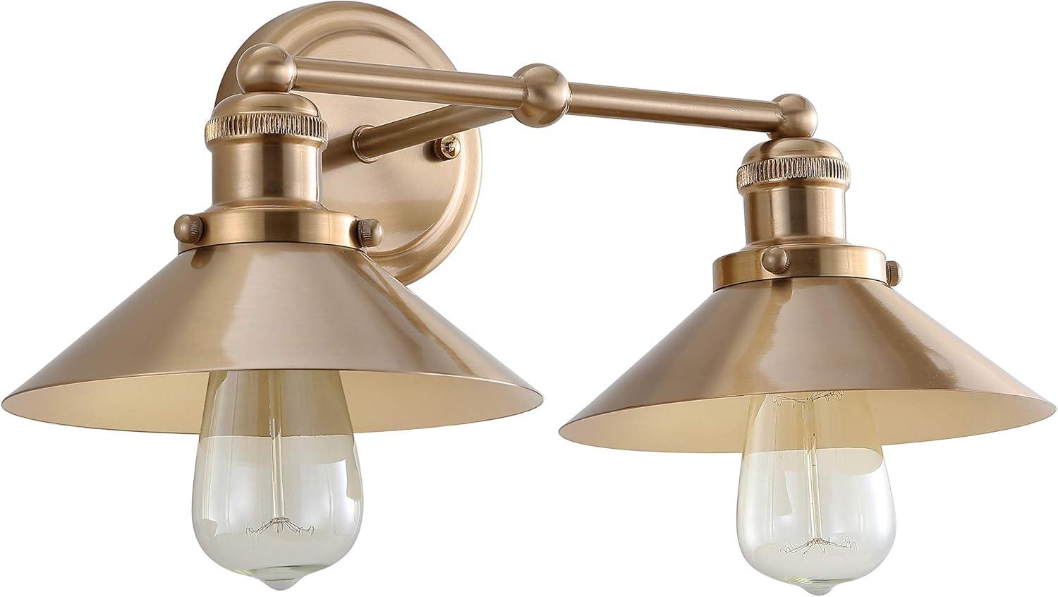 July 17.5" 2-light Metal Vanity Light, Brass Gold