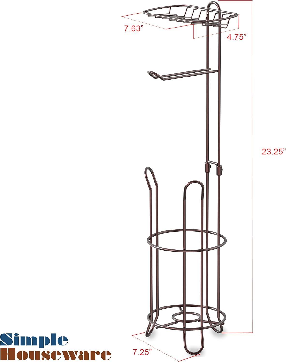 Simple Houseware Bathroom Toilet Tissue Roll Holder Stand with Cell Phone Holder, Bronze C33