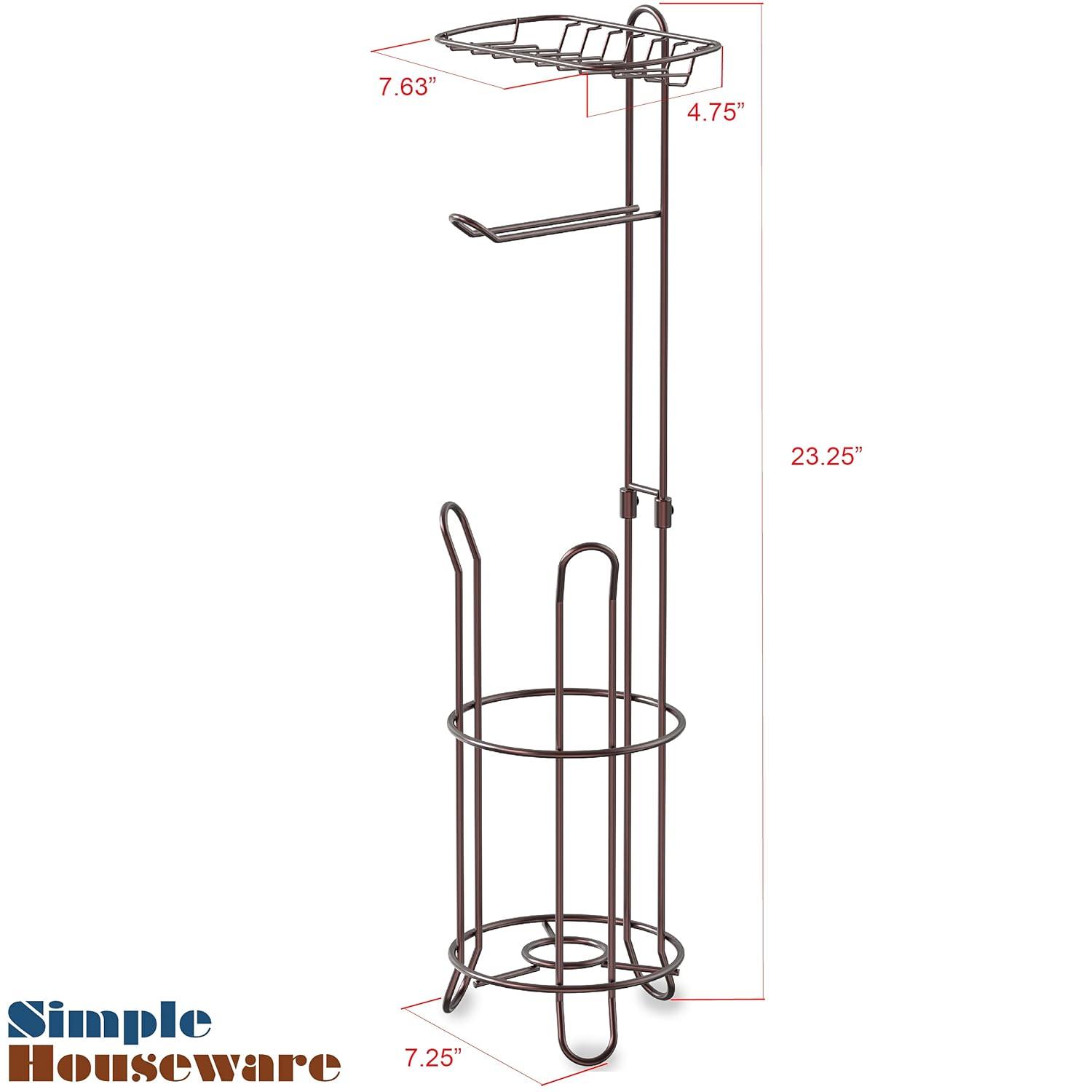 Simple Houseware Bathroom Toilet Tissue Roll Holder Stand with Cell Phone Holder, Bronze C33