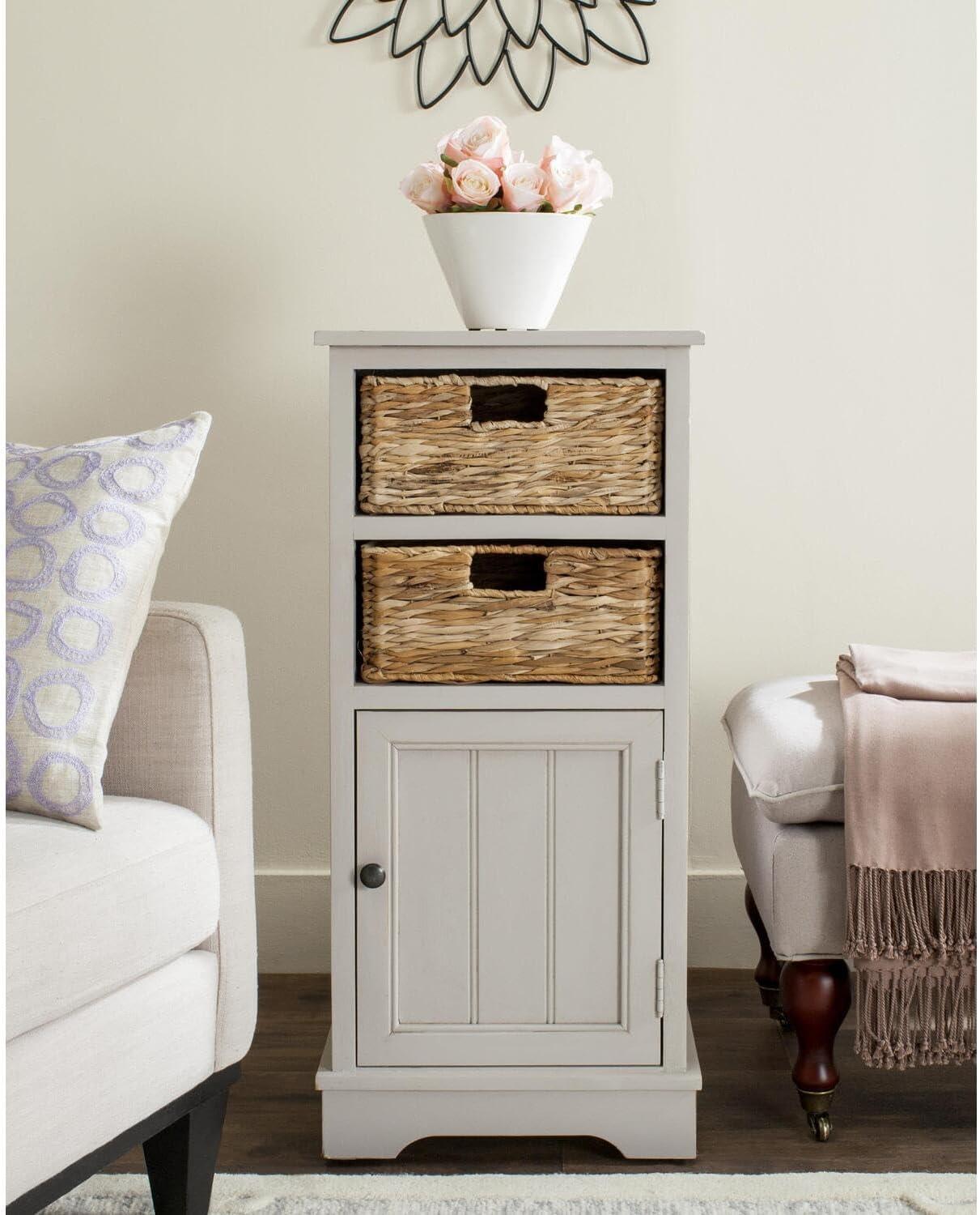Connery Cabinet - AMH5742 - White Washed - Safavieh Couture