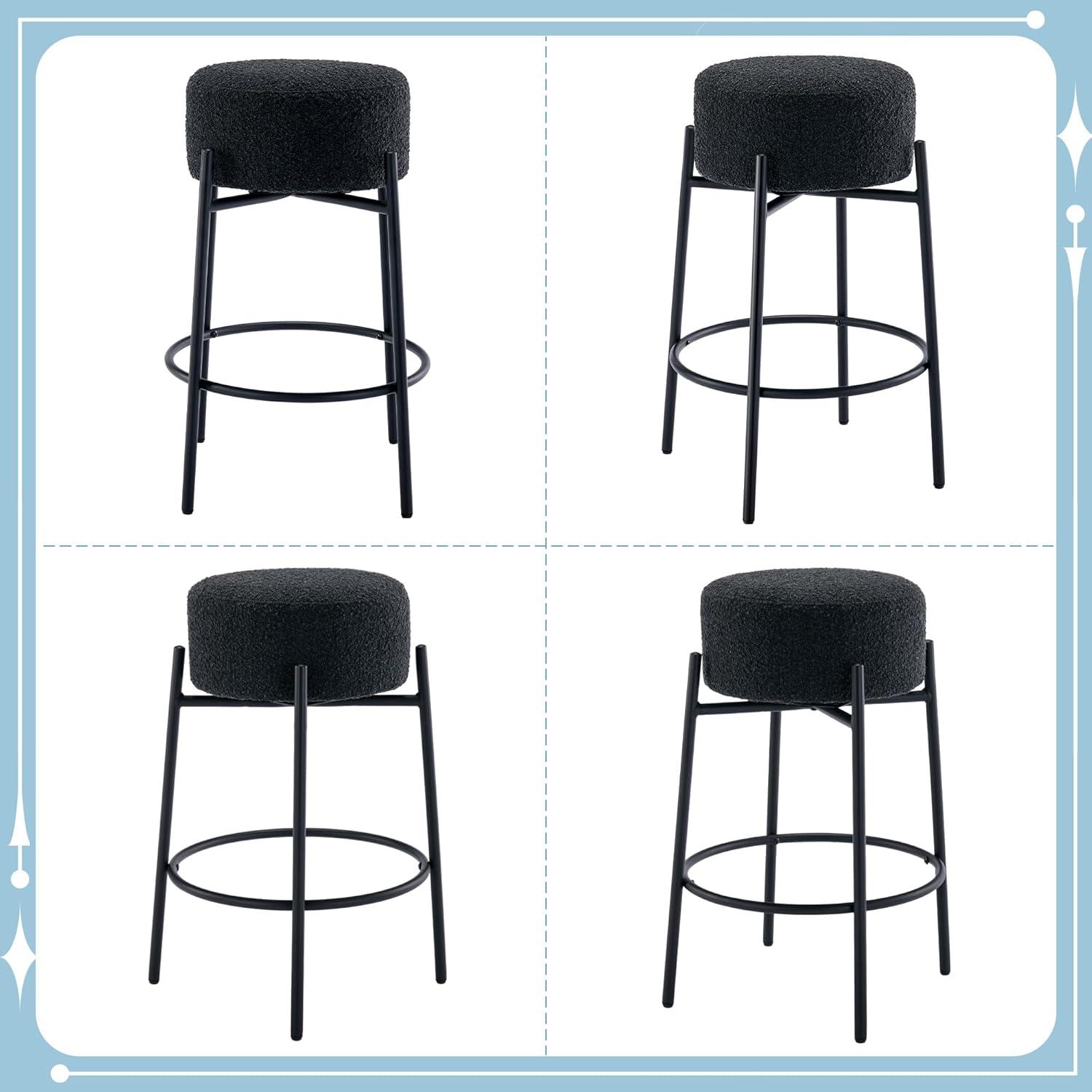 Swivel 26.7'' Boucle Counter Stool