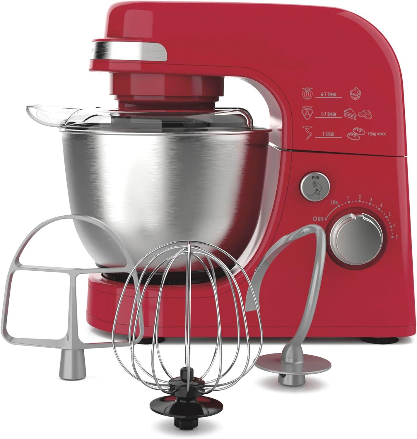 Hamilton Beach® 7-Speed 4-Quart Electric Stand Mixer with Splash Guard, Dough Hook, Flat Beater, and Whisk Attachments