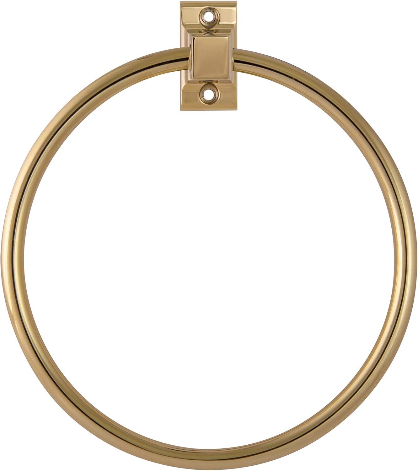 Design House Millbridge Traditional Metal Towel Ring in Polished Brass